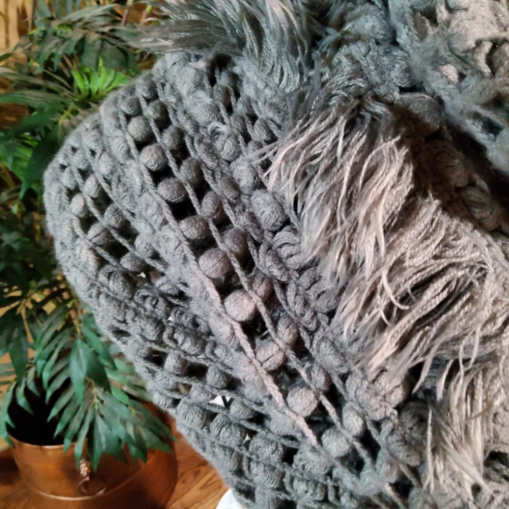 Marilyn Monroe Charcoal Infinity Crochet Knit Scarf - Picture 3 of 4